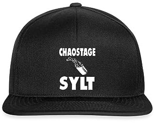 Spreadshirt Sylt Chaostage Sylt Nordsee Snapback Cap, One Size, Schwarz/Schwarz