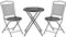 Outsunny Sitzgruppe 3-teilige Essgruppe Bistro-Set Gartenmöbel-Set Balkonmöbel Set 1 Tisch+2 Stühle mit Schirmloch Terrasse Metall Schwarz