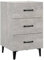 vidaXL Comodino Grigio Cemento 40x40x66 cm in Legno Multistrato