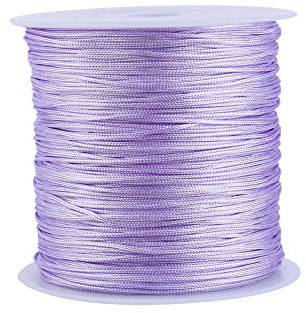 Tyenaza Corda per Perline in Nylon Viola Chiaro, Cordino con Nodo Cinese da 100 m x 0,8 mm, Cordino in Filo macramè a Coda di Topo per la creazione di Gioielli con Collana di Braccialetti