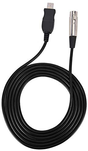 Vikye USB Microphone Cable, XLR Female to USB Mic Link Adapter Cord Studio Audio Cable Connector Cords with Clear Sound for Microphones or Recording