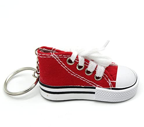 Niedlicher Mini-Sneaker-Schuhe, Schlüsselanhänger, Sportschuhe, Tennisschuh, Schlüsselanhänger für Elektrofahrrad, Motorrad, Partyschmuck für Männer und Frauen, rot, S