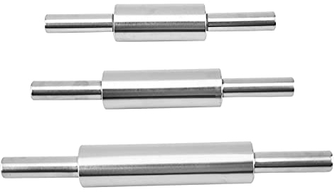 Rodillo de 3 piezas de inoxidable, rodillo profesional de inoxidable para amasar, cocina, y Bar Rodillo Escurridor De Bayetas (#01-Multicolor, One Size)