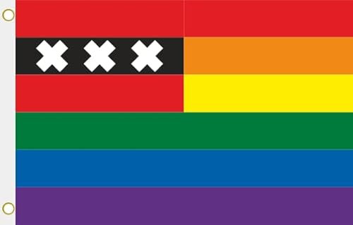U24 Flagge Fahne Amsterdam Regenbogen 90 x 150 cm