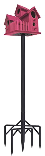Bird Feeder Pole Kit, 79 Inch Bird House Pole for Outdoors Heavy Duty,5 Base Prongs Adjustable Birds Feeder Stand for House
