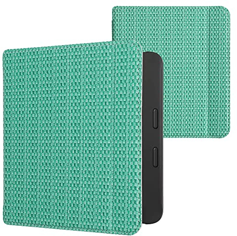 kwmobile Klapphülle kompatibel mit Tolino Vision 6 Hülle - eReader Case - Grasgrün Dunkelgrün Hellgrün