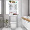 COSTWAY Estantería para Inodoro WC con 3 Estantes y 2 Puerta, Mueble de Baño de Madera Mueble Alto de Almacenamiento sobre Lavadora (Blanco)