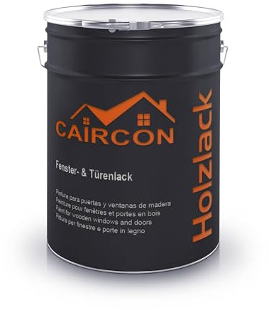 CAIRCON Fensterfarbe & Türlack – Wetterfeste Lackfarbe für Holz, Metall & Kunststoff – Schwarz 5L