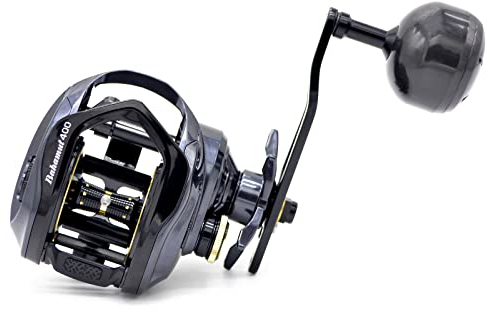 CAMEKOON Bahamut 400 Moulinets de pêche à grande capacité pour jigger 10 + 1 roulements à billes en acier inoxydable, force de traction de 15,9 kg, poignée d'alimentation de 11,4 cm, cadre en fibre de