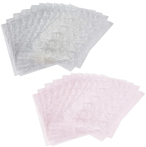 DEZ 20 Blatt 480 Stk Nagelkleber Aufkleber,Nagel Klebepads Doppelseitig, Doppelseitiges Gelee Nagel Klebepads Nagelkleber, Transparent Fake Nails Tips Kunstnägel Aufkleber Für Nagelstudiozubehör