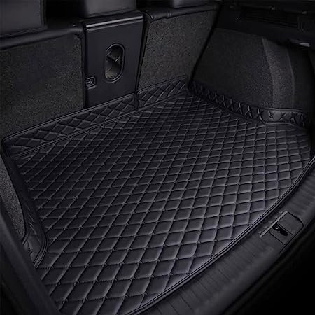 Auto Kofferraummatte für BMW 3 Series F30 2011-2018, Auto Leder Kofferraum Matten Auto Kofferraummatten Kofferraumwanne wasserdichte Schmutz Kfz Innenraumzubehör,A Black