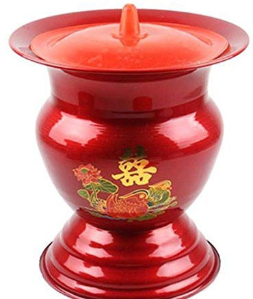 Urinal, Unisex, Verdicktes Teichporzellan, Für Familien, Senioren, Kinder, Verwenden Sie Deodorant Mit Großer Kapazität Und Deckel, Rot