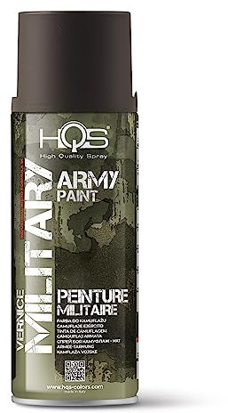 HQS - Bote de pintura mate en aerosol, 400 ml, Army camuflaje militar (gris oscuro)