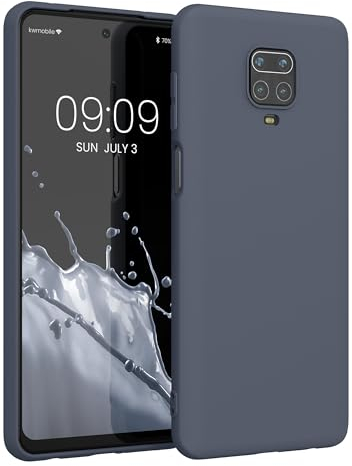kwmobile Funda para Xiaomi Redmi Note 9S / 9 Pro / 9 Pro MAX Carcasa - Ultrafina de TPU y Silicona con Bordes elevados anticaídas - Gris Azulado