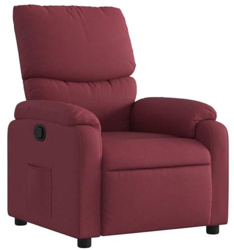 vidaXL Relaxsessel, Sessel mit Liegefunktion, Fernsehsessel Verstellbare Rückenlehne, Liegesessel Ruhesessel Polstersessel, Weinrot Stoff