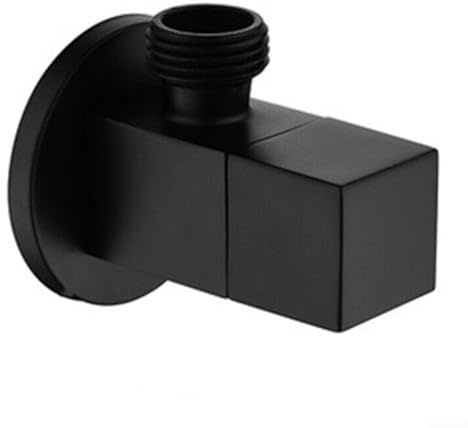 DAZZLEEX 4 Wasserteiler-Ventile, verdickter Kupferkern, Außengewinde, quadratisch, dreieckig, Eckventil, Wasserhahn, Badezimmer, Bidet, Wandmontage, Schwarz