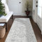 TOPICK Alfombra de pasillo 60 x 240 cm, gris, plegable, fina, lavable, con estampado floral, antideslizante, ligera, para cocina, baño, entrada