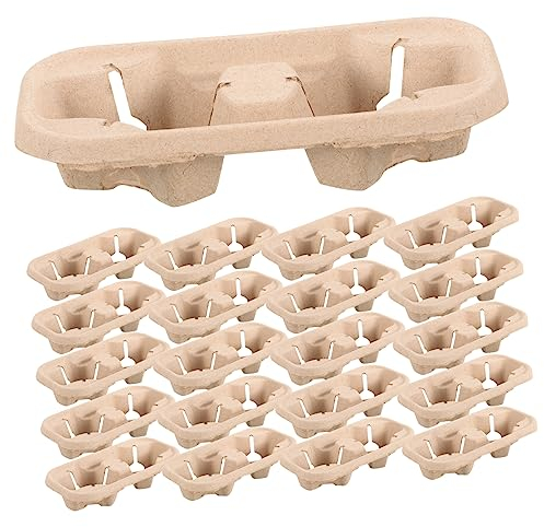 MAGICLULU 50 Pièces Base de café en pulpe plateau de transport de tasse à café à emporter tasses à café plateau porte-gobelet titulaire à emporter auto carton de lait