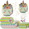 Pack Piñata cumpleaños infantil de Unicornio + Vajilla cumpleaños infantil (8,16 o 24 Comensales) - Piñata GRANDE unicornio - Vajilla cumpleaños infantil Unicornio - (Pack 8 Comensales)