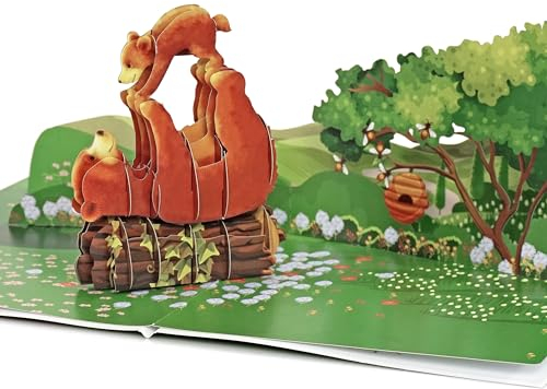 CUTPOPUP Bären 3D Karten - Muttertagskarte, Karte Vatertag, Geburtstagskarte Frau, Geburtstagskarte (Bear2) US8SD187DE