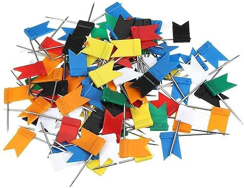 Rockreyoa Fahnennadeln Bunt Markierungsfähnchen Flagge Reißzwecken Weltkarte Pinnwandnadeln Reißnägel Stecknadel Pins für Bulletin Fotos Kalender Notizblöcke Pinnwand Landkarten 200 Stück