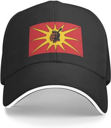 Baseballkappe Hip-Hop Sonnenhut Flagge der Mohawk Warrior Society – Mohawk Warrior Flag Baseballkappe Rugby-Mütze Luxuskappe für Damen und Herren