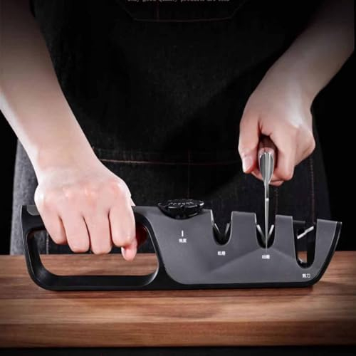 Affûteurs manuels Professionnel Aiguiseur de couteau de cuisine, Aiguiseur à main Aiguiseur de ciseaux pour affûter et polir la lame, Petit Aiguiseur de couteaux pour ensemble de couteaux de chef