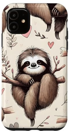 Hülle für iPhone 11 Schönes Faultier-Muster, ästhetisches Faultier