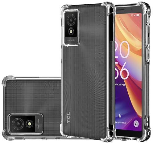 PIXFAB for TCL 501 Clear Case, Shockproof [Ultra Slim] Scratch Resistant Gel Rubber Silicone [Protective Case] Gradient Phone Cover for TCL 501 - Clear