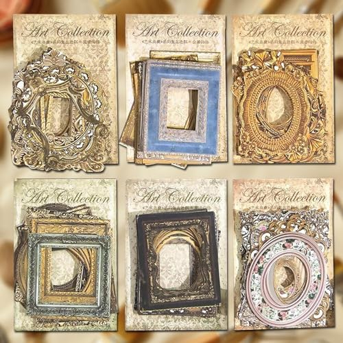 180 Stück Vintage Fensterrahmenpapier für Scrapbook Handwerk, MaehSab Vintage Foto DIY Journaling Supplies Dekoratives Bastelpapier Ästhetisches Schreibwaren Scrapbooking Papier für DIY Bullet Journal