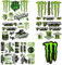 GUTERTOP 4-Teilig Monster Energy Aufkleber, Monster Energy Sticker, Wasserfeste Vinyl Sticker Set geeignet für Motorrad Skateboard Auto Rollerhelm