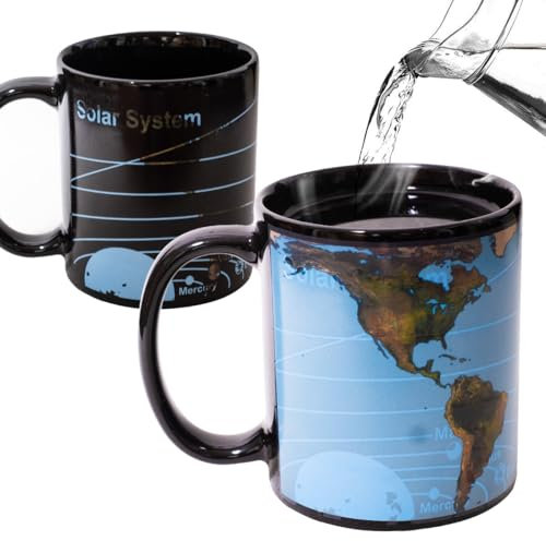 Kmiles Solar System Earth Heat Changing Mug 12 Ounce Colour Changing Magical Coffee Mug Tea Cup.