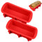 OVBOVA Silikon Brotbackformen, 2 Stück Silikonform Brotbackform, Silikon Backform Kastenform, 27cm Antihaft Kuchenform Rechteckig Toast Backform Kasten für Hausgemachte Brot Kuchen- Rot