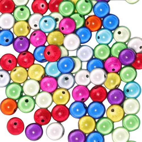 95 Stück 10mm Magic Pearls Magic Perlen Magic Pearls Armband Miracle Beads Wunderperlen Reflektierende Perlen 3D-Illusion Magic Pearls Armband Magic Perlen für Schmuckherstellung DIY-Design (Mix bunt)