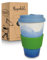 Morgenheld Coffee-to-go Becher Holi_blue 380ml | Porzellan Kaffeebecher mit Silikondeckel, BPA-frei, nachhaltiger Trinkbecher mit Deckel, plastikfrei verpackt | Perfekt für Kaffee, Tee & unterwegs