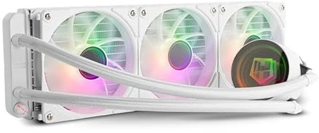VoltShine M-360 Flüssigkühlungsset, weiß, effizient, um optimale Temperaturen in Hochleistungssystemen aufrechtzuerhalten.