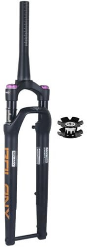 HSIRYAOHD MTB DH FedergabelRoad Bike Suspension Forks 700C 1-1/2 Disc Brake Air Fork Thru Axle 12x100mm Manual Lockout 40mm Travel Tapered Tube XC Front Fork