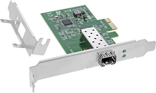 InLine Gigabit Netzwerkkarte mit 1x SFP Fiber, PCIe x1, inkl. Low Profile Slotblech, VLAN, Jumbo Frames, Intel Chipsatz, 51125N