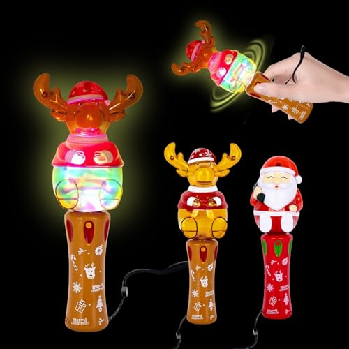SPERMUOY Weihnachten Kinder kleinigkeiten Zauberstab,2 Stück Weihnachten Leuchtende Zauberstab Spielzeug, Weihnachten Party Mitgebsel Spielzeug für Weihnachten Kinder Party Geschenke