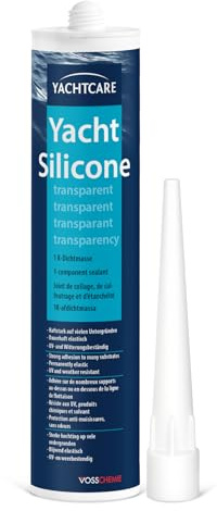 Yachtcare Silikon Transparent 300ml - Kleb- und Dichtmasse für Boot und DIY | UV-beständig, wasserdicht und elastisch. Haftet ausgezeichnet auf GFK, Holz, Stahl, Glas und Keramik - Für Außen & Innen