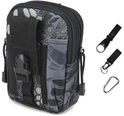 Kabxhueo Taktische Hüfttaschen Nylon Militär Kompakt Handytasche Gürteltasche Multifunktional Bauchtasche Tasche Beutel für Camping Wandern Radfahren Klettern und Reisen,Python Camouflage