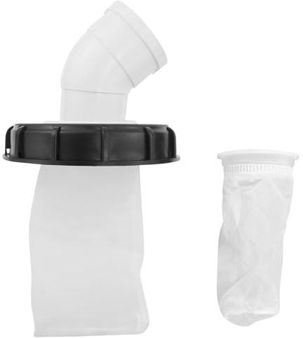 Filtro con coperchio IBC 45°, filtro per acqua piovana IBC, 163 mm, filtro acqua in nylon lavabile, con 1 sacchetto filtro in nylon da 25 cm, per prodotti chimici, farmaceutici, contraccettivi