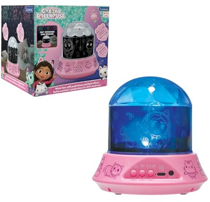 Lexibook, Gabby's Dollhouse Nightlight, NLJ035GDHLXB | Speaker, Projections, Rechargeable, AUX input, Kaleidoscope effects
