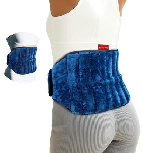 Comfytemp Körnerkissen Mikrowelle Wärmekissen für Rücken Bauch（1,2kg）168cm | Natürliche Leinsamen Feuchte Wärme Rückenwärmer Wärmegürtel Heizgürtel Periode Geschenke für Mütter Frauen Mama Papa