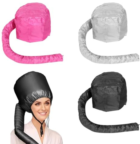 YUPZAR 3 Stück Trockenhaube für Haar, Haartrockner-Haube, Für Dauerwellen, Für Tiefenwirksame Pflege, Trocknen, Stylen, Locken (Grau + Rosa + Schwarz)