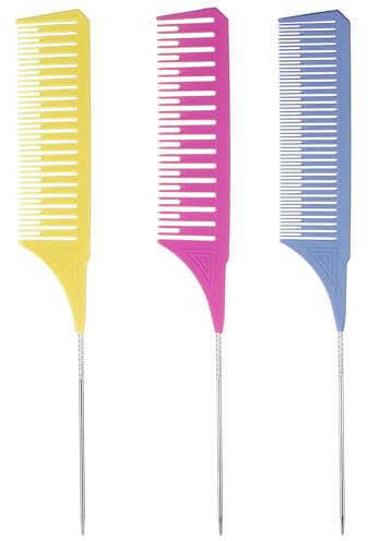AOZUO Pettine per capelli, 3 misure, professionale, antistatico, per capelli da parrucchiere, set da colorare, professionale