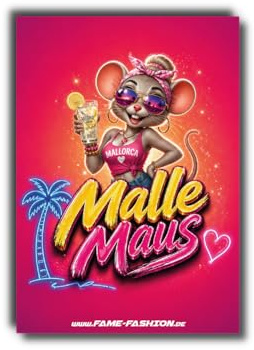 Malle Maus Party Sticker, 10 Stück | Witziger Malle Spruch, Fun- & Meme-Aufkleber, Für Mallorca-Trip, Für JGAs und Urlaub, Für Partys