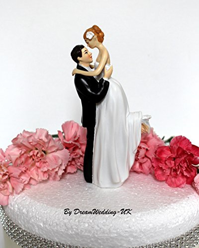 DreamWedding-UK The Look of Love, Topper per Torta Nuziale, in Resina Artificiale, Colore: Nero/Bianco, 5 x 12 x 12 cm