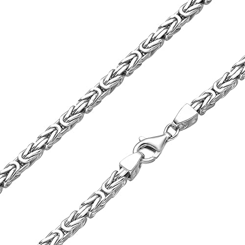 SchmuckForever Königskette 4mm 925 Silber massiv - Länge Wählbar - Collier Halskette oder Armband (55)