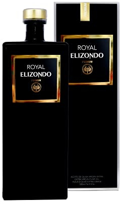 ELIZONDO - Aceite de Oliva virgen extra PREMIUM ROYAL, cosecha Noviembre, AOVE gourmet, botella 500ml con Estuche